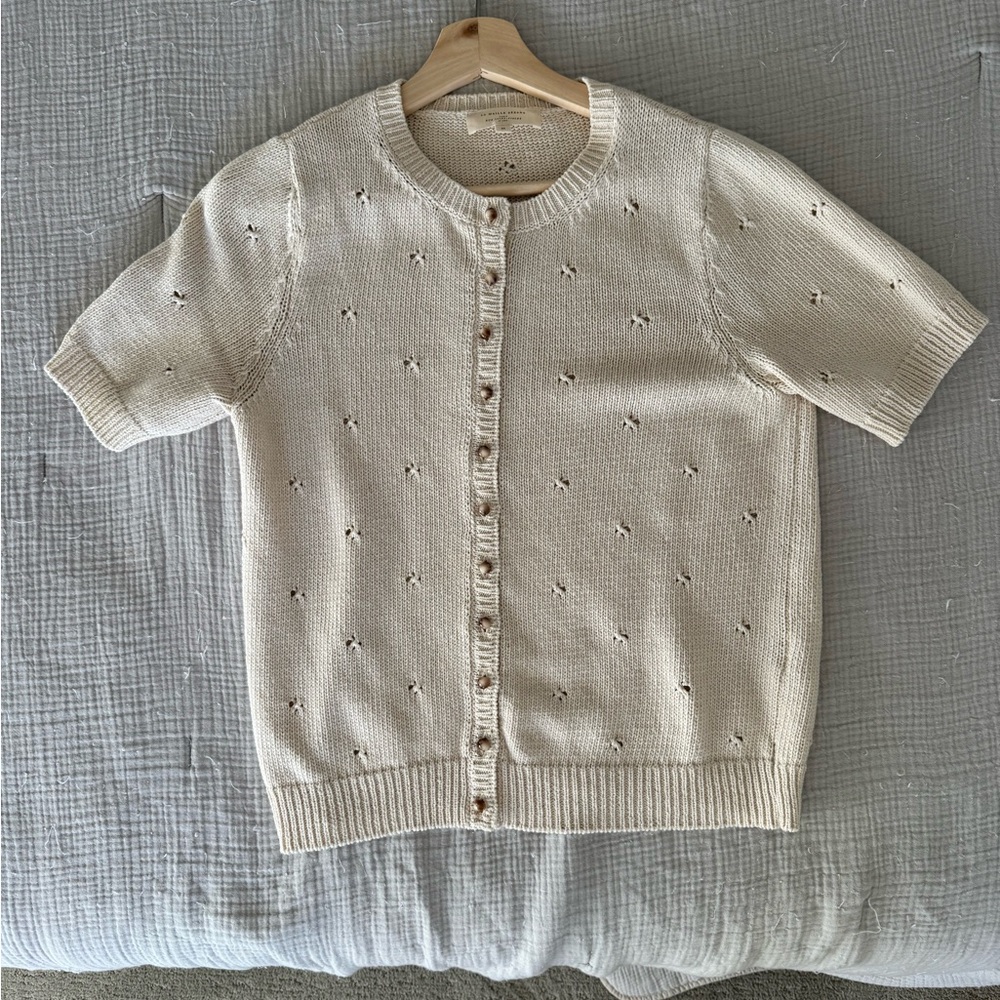 Sezane Beige Knit Cardigan